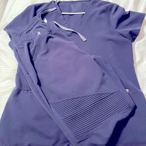 Figs navy moto scrubs size large